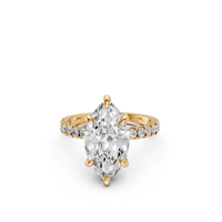 Elara Marquise Diamond Ring with Pave Diamond Band