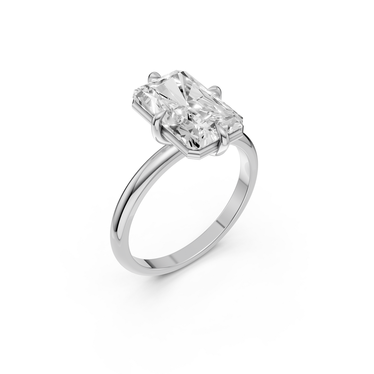 Zora Radiant Diamond Statement Ring with Sculptural Prong Setting