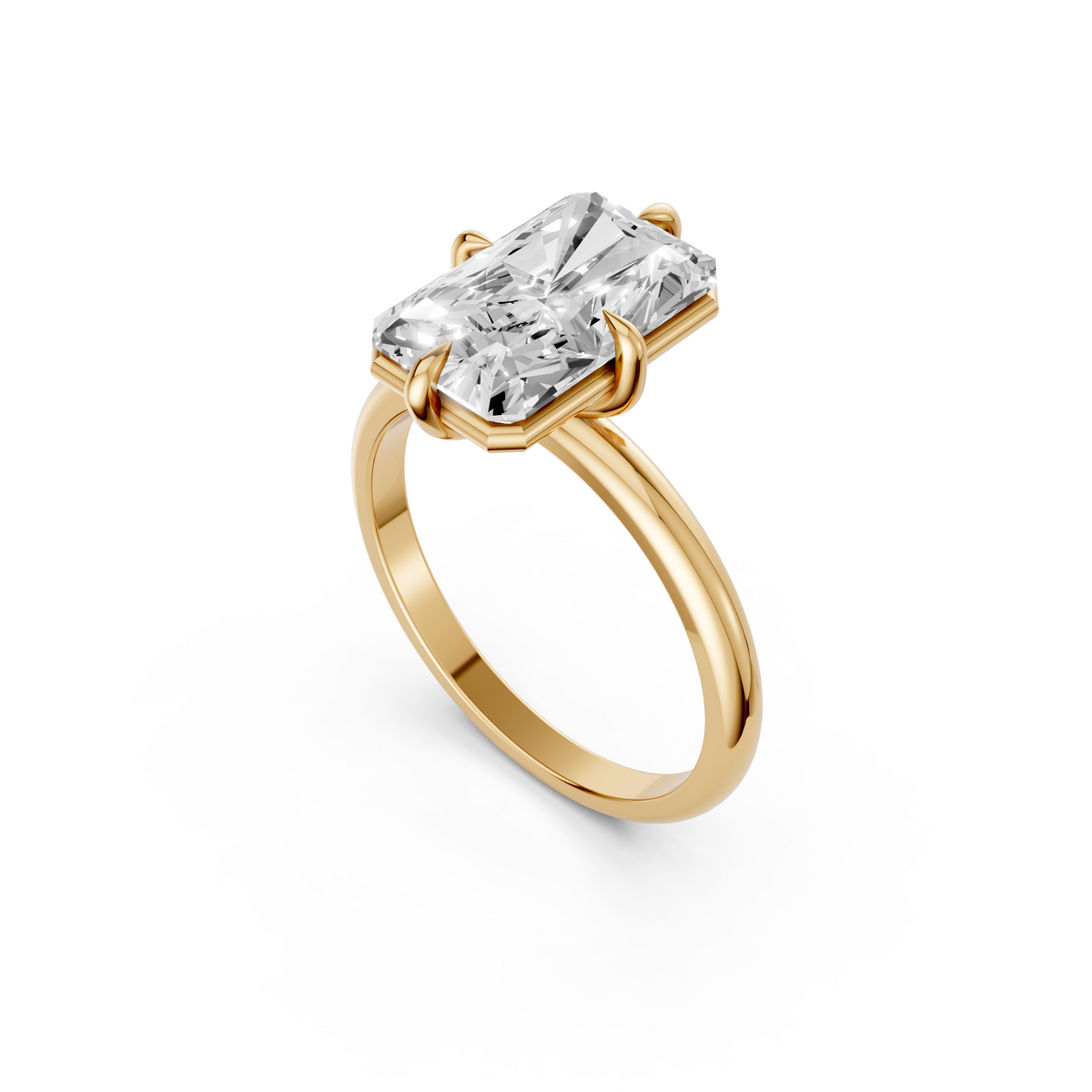 Zora Radiant Diamond Statement Ring with Sculptural Prong Setting