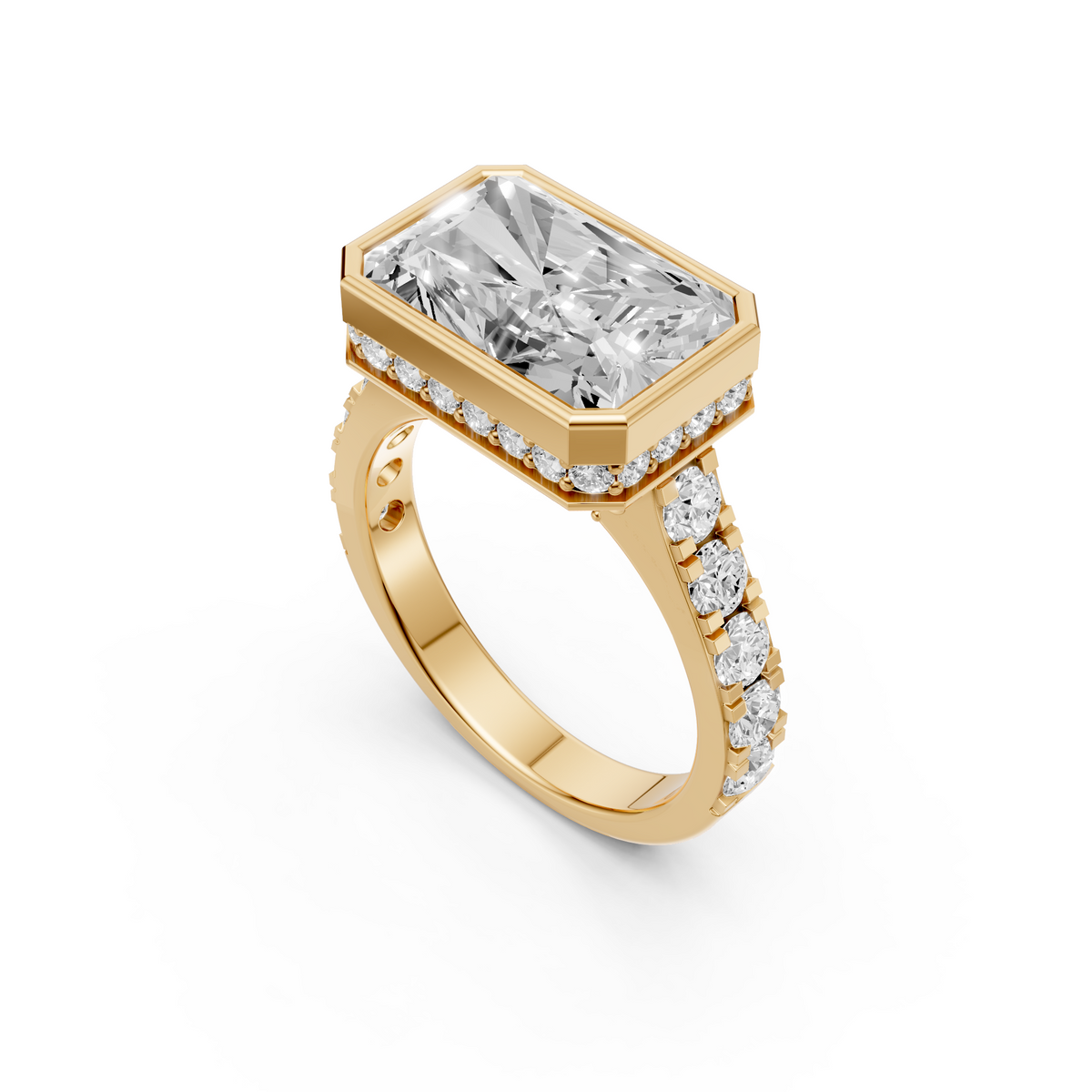 Valentina Radiant Diamond Bezel Set Anniversary Ring