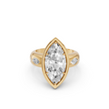 Zora Marquise Diamond Sculptural Side Stone Engagement Ring
