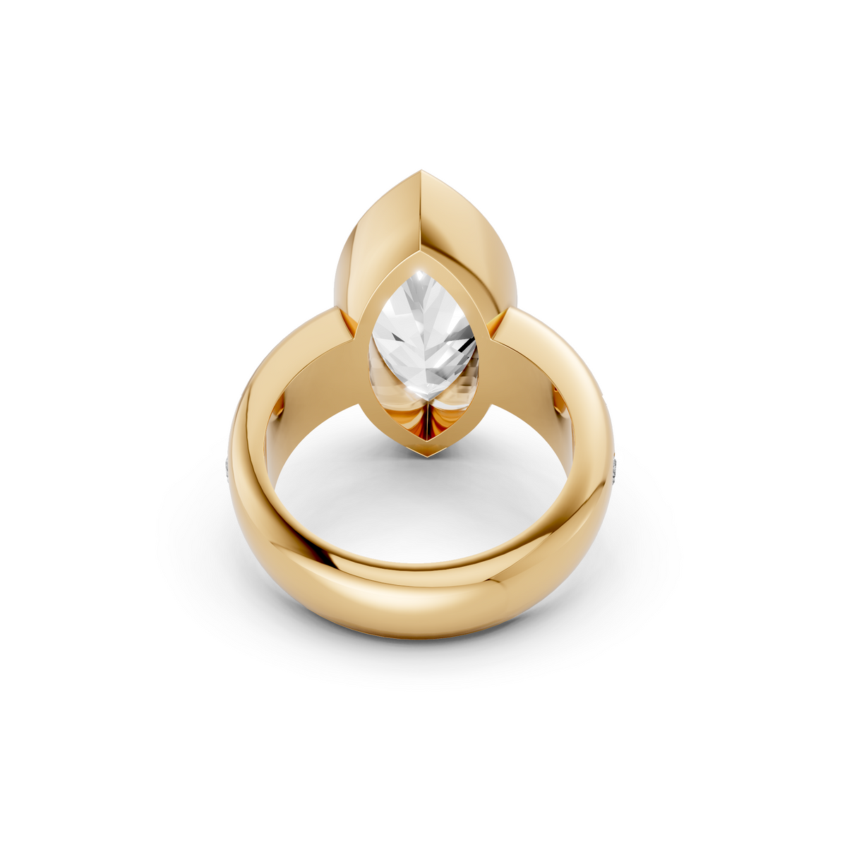 Zora Marquise Diamond Sculptural Side Stone Engagement Ring