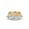 Elara Three Stone Diamond Ring with Center and Prong Set Side Stones
