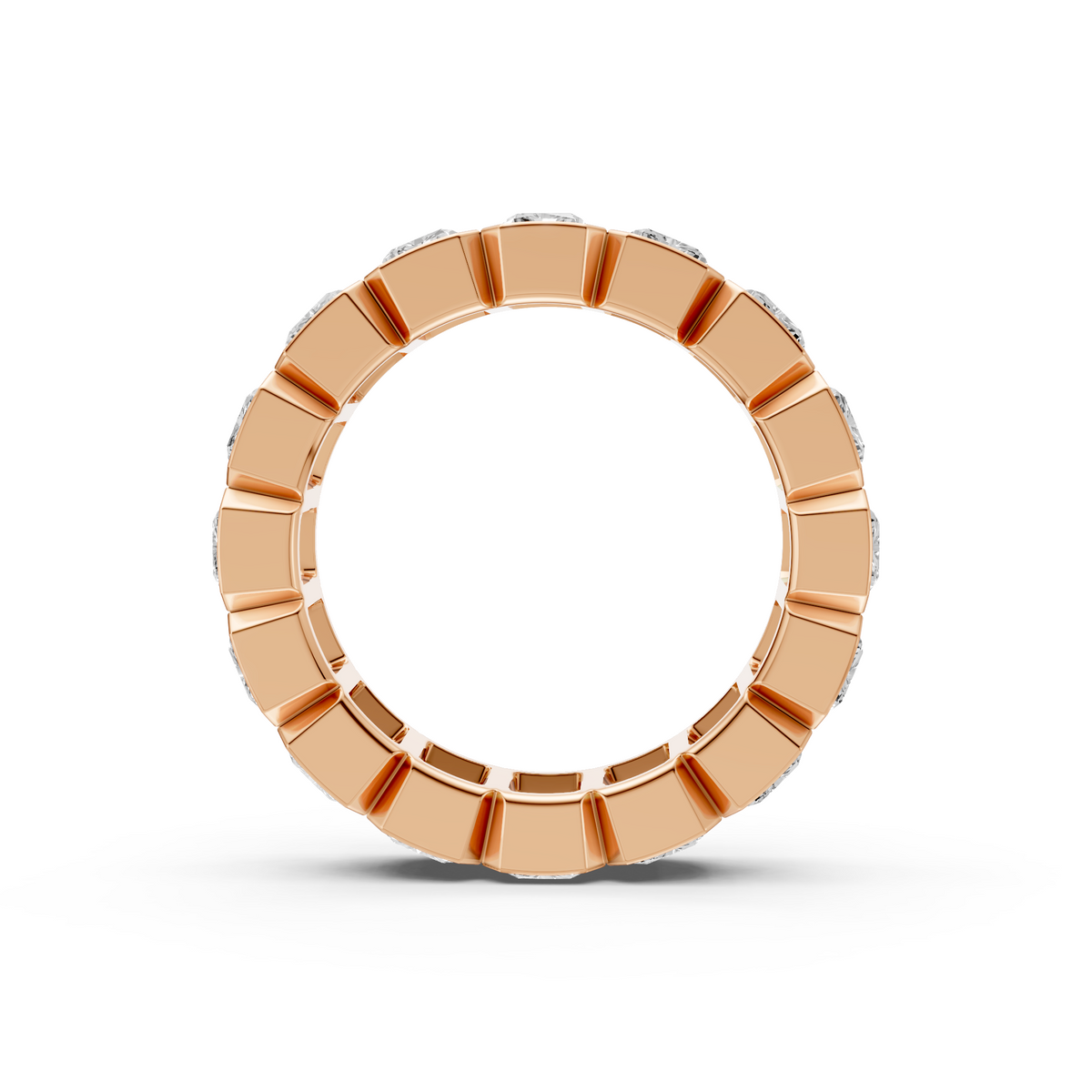 Elara Radiant Cut Diamond Bezel Set Full Eternity Band Ring
