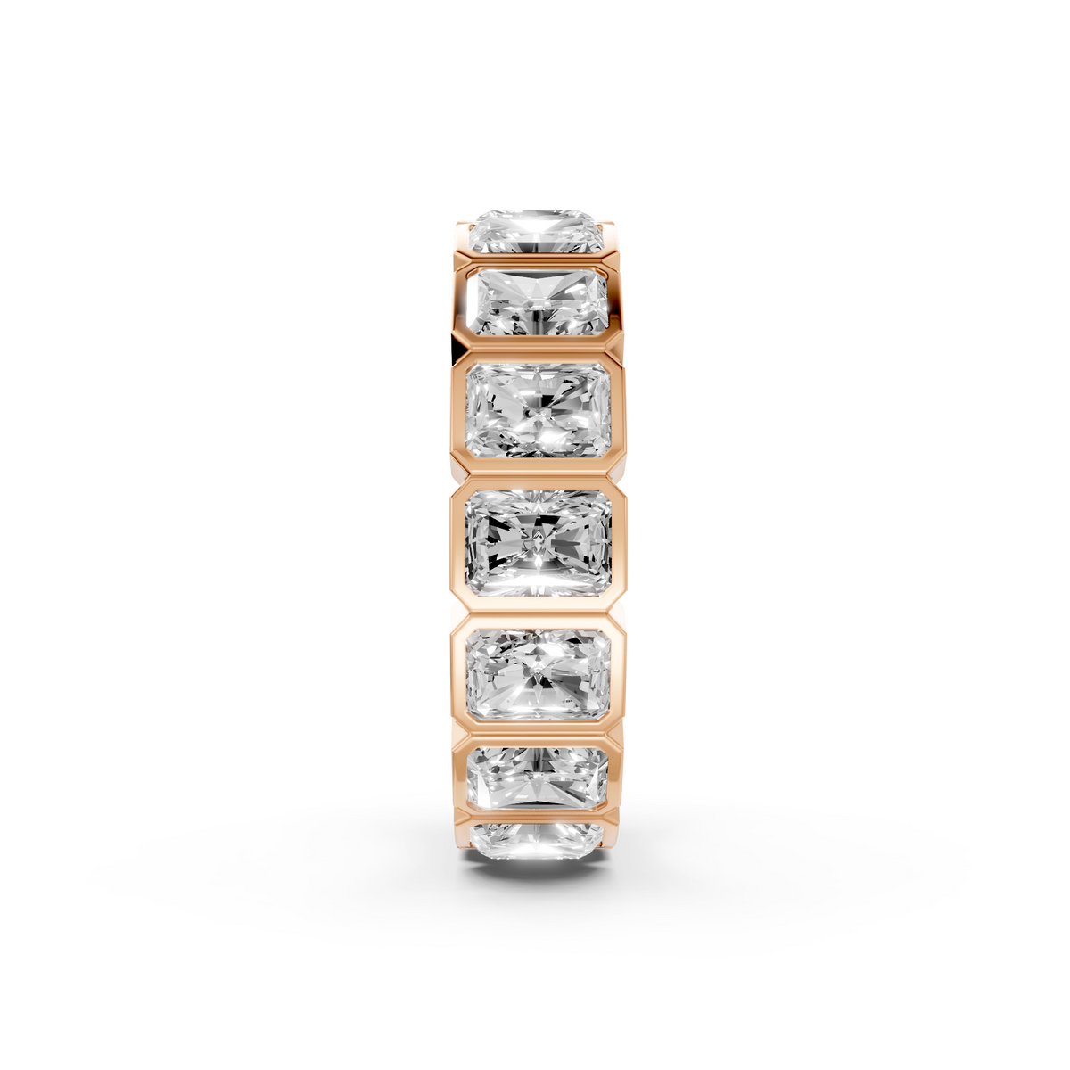 Elara Radiant Cut Diamond Bezel Set Full Eternity Band Ring