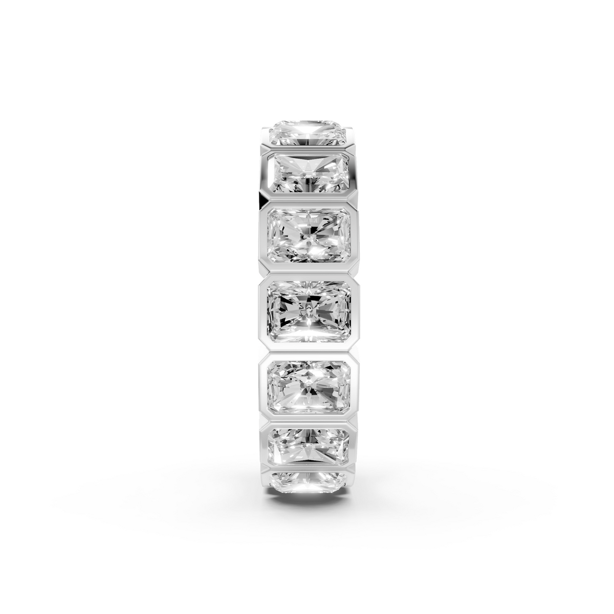 Elara Radiant Cut Diamond Bezel Set Full Eternity Band Ring