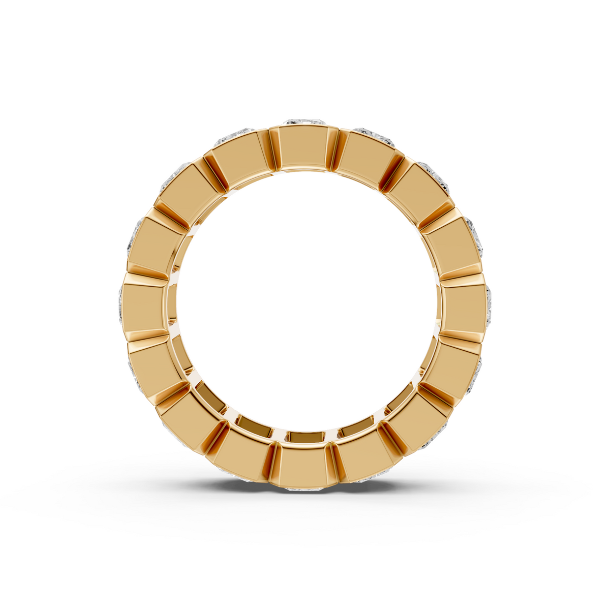 Elara Radiant Cut Diamond Bezel Set Full Eternity Band Ring