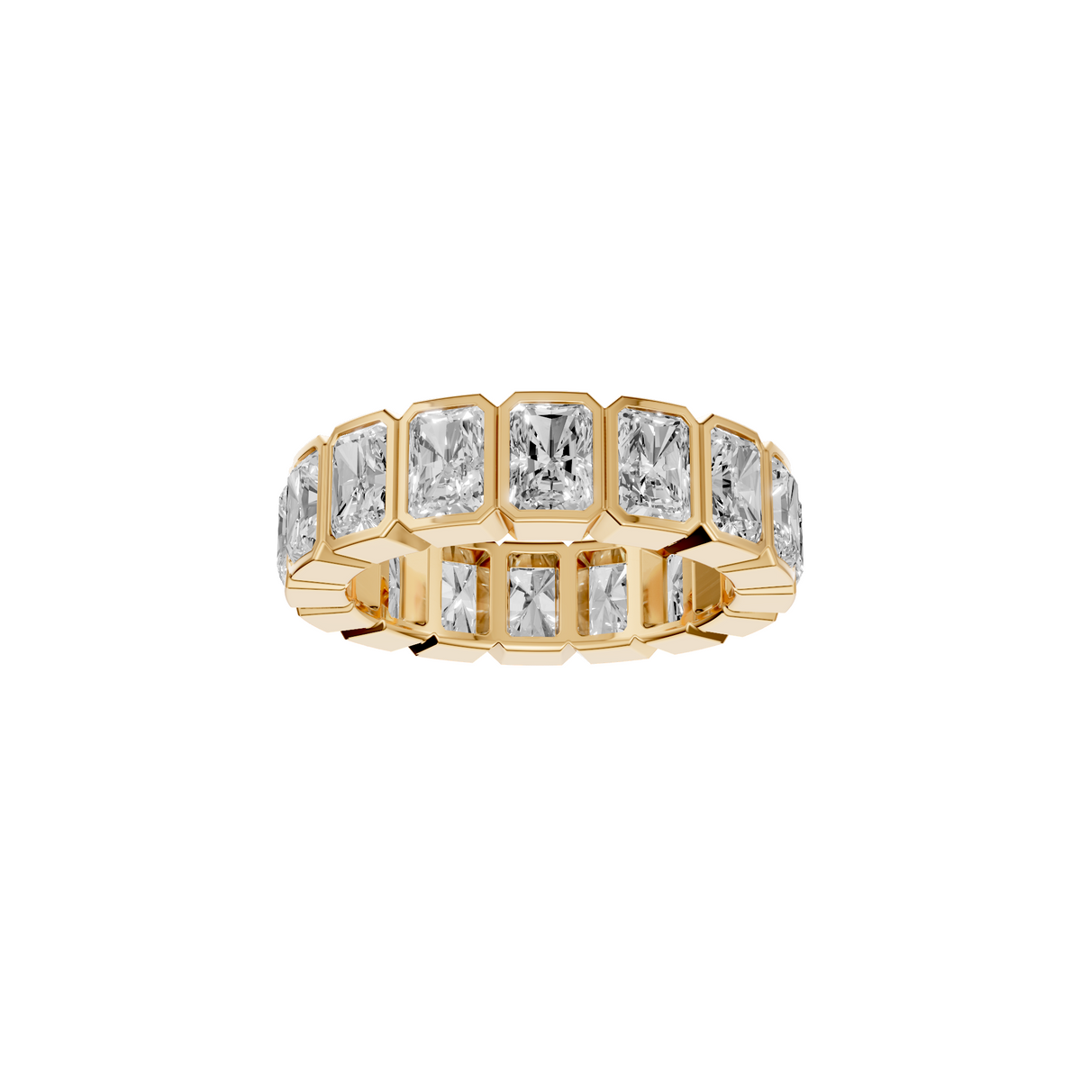 Elara Radiant Cut Diamond Bezel Set Full Eternity Band Ring