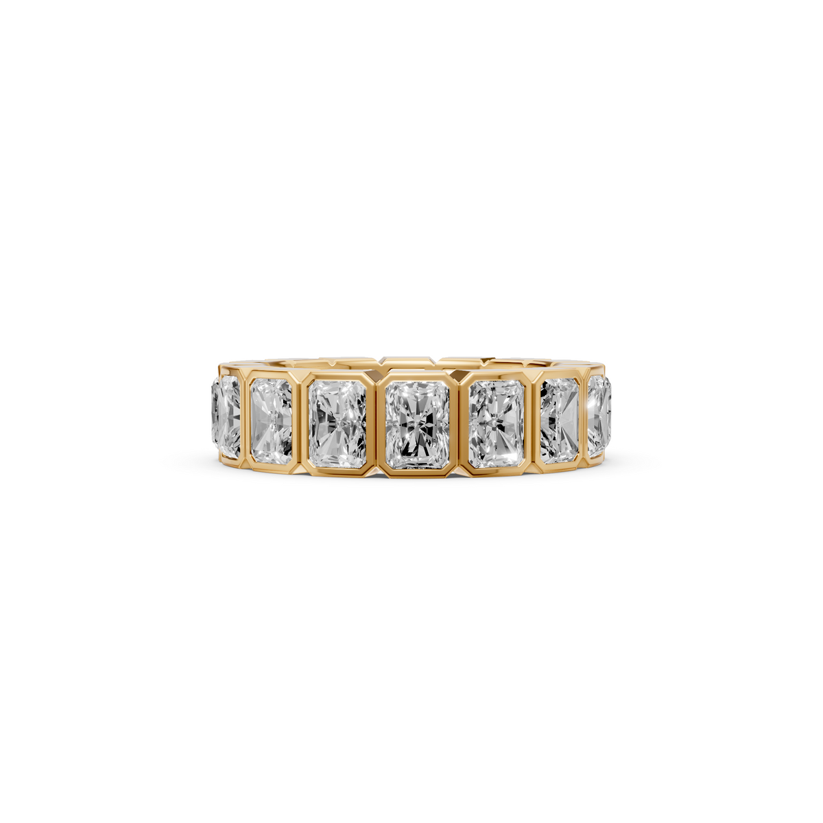 Elara Radiant Cut Diamond Bezel Set Full Eternity Band Ring
