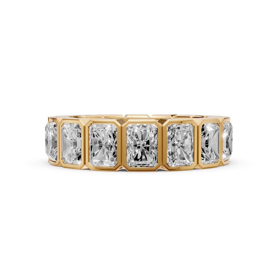 Elara Radiant Cut Diamond Bezel Set Full Eternity Band Ring