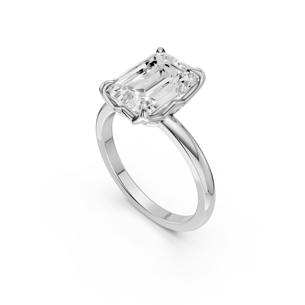 Vivienne Emerald Cut Diamond Solitaire Engagement Ring