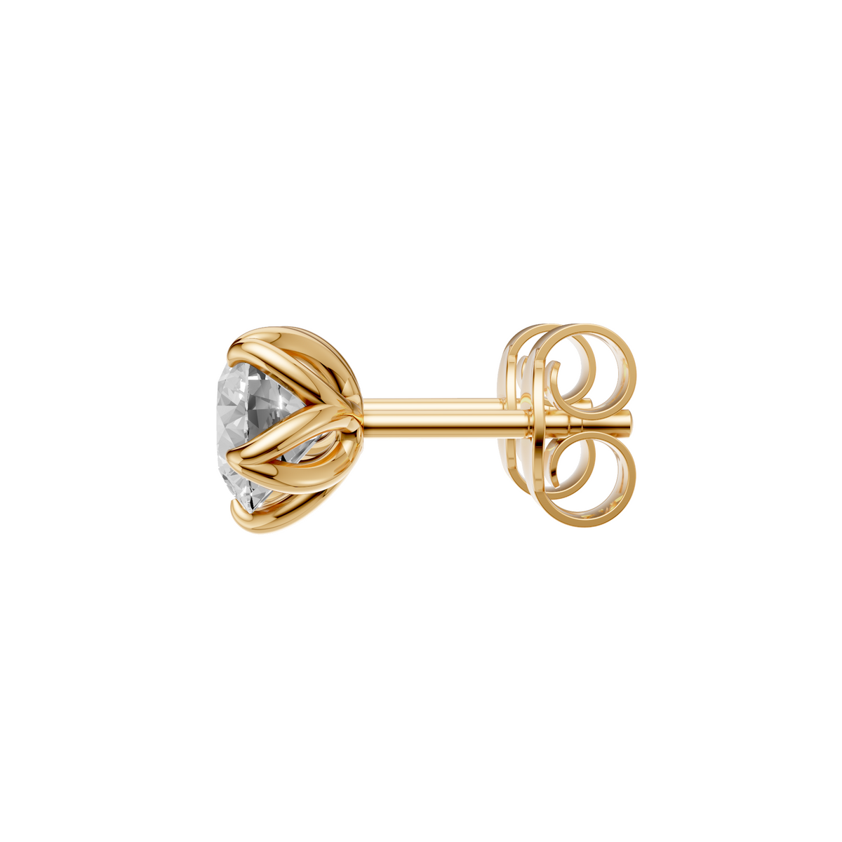 Minimal Round Solitaire Diamond Stud Earrings | AYA Fine Jewelry