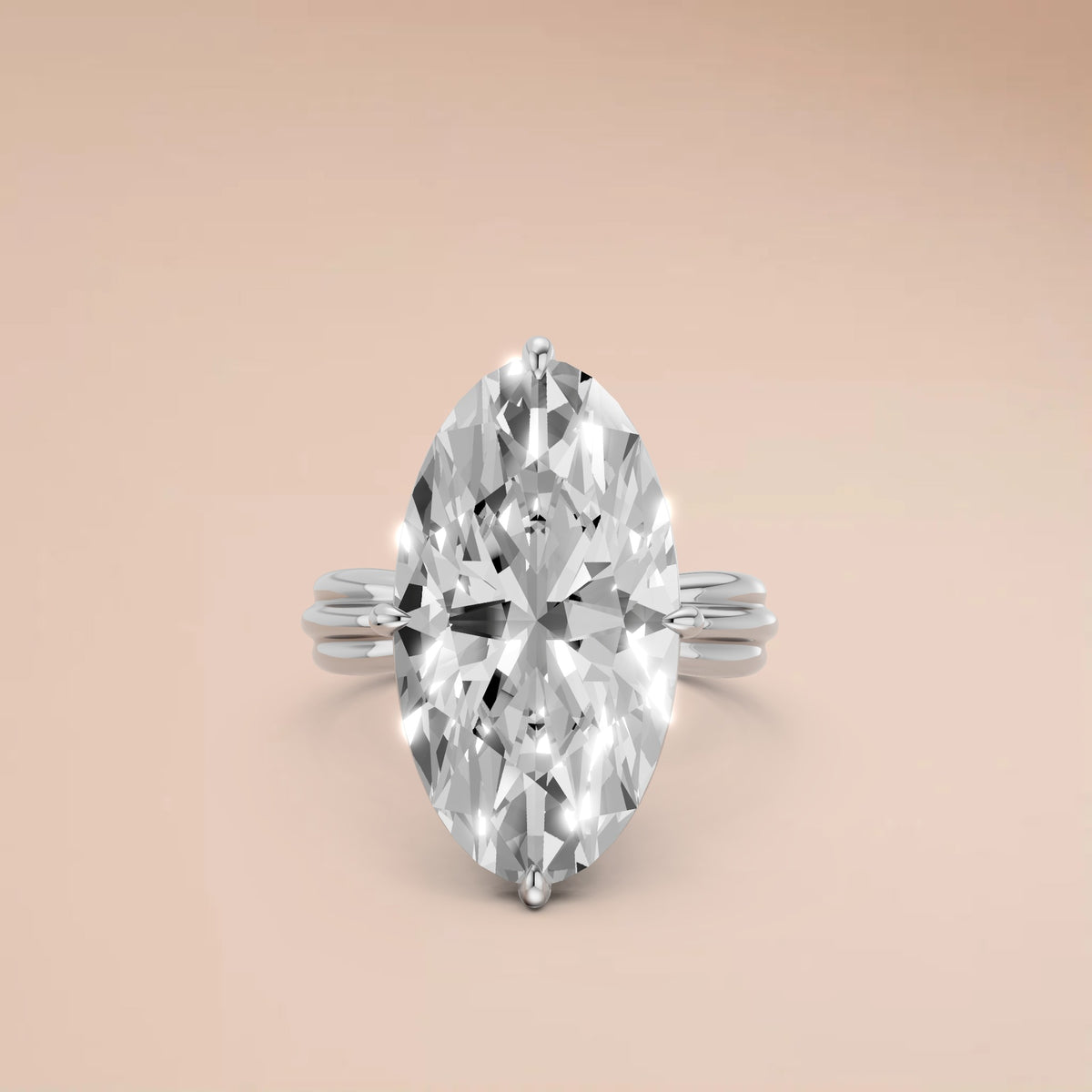 Elara Oval Diamond Statement Engagement Ring