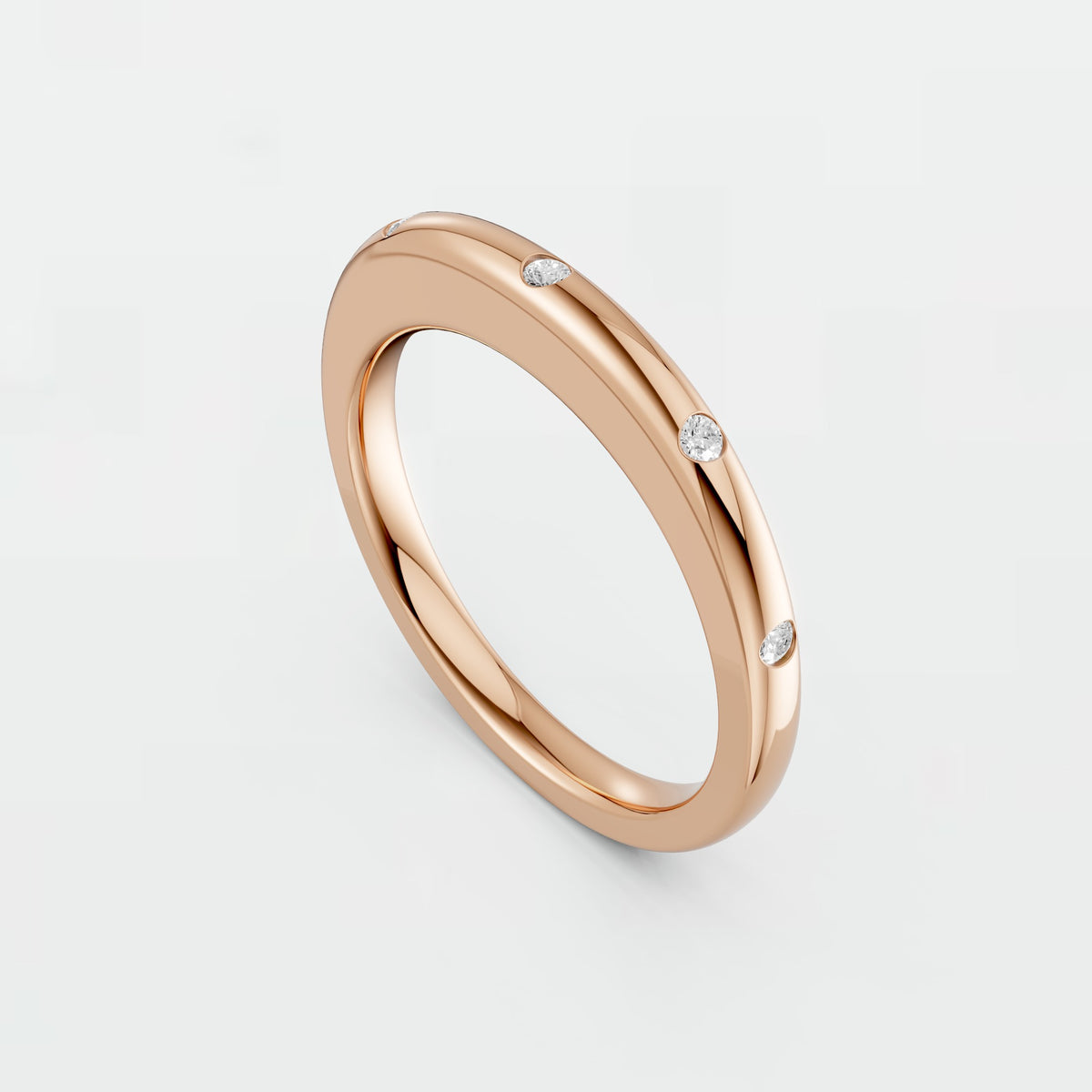 Nova Round Diamond Stackable Wedding Band