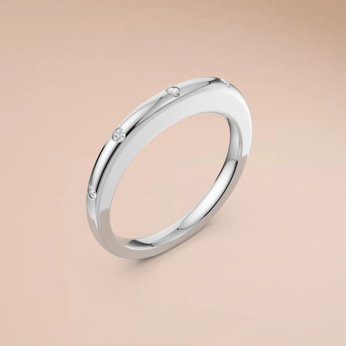 Nova Round Diamond Stackable Wedding Band