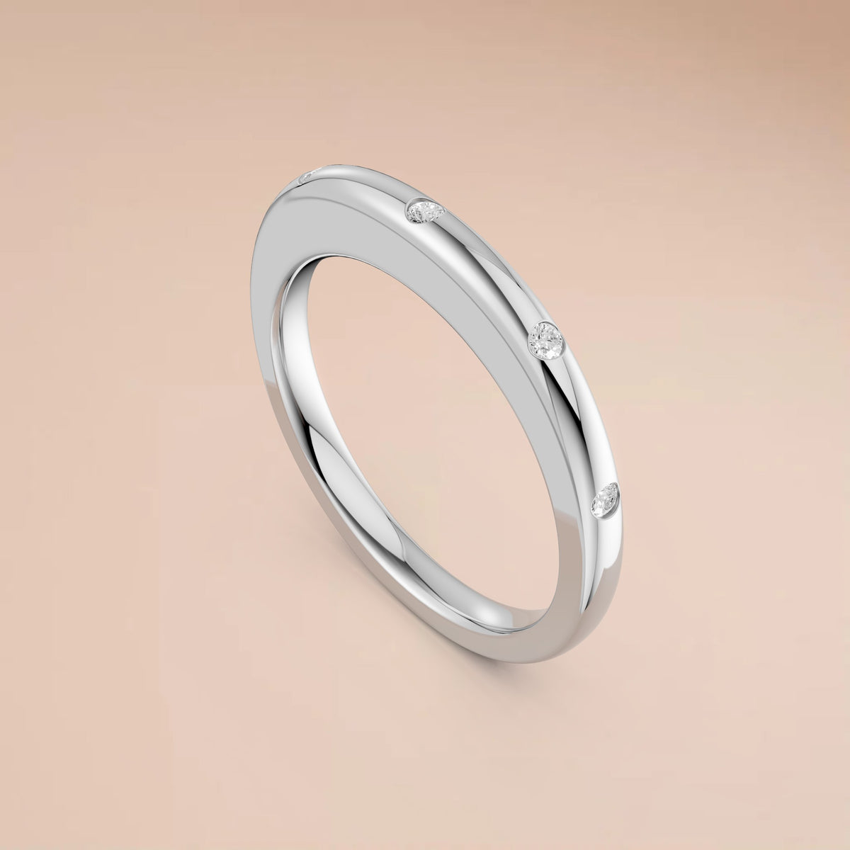 Nova Round Diamond Stackable Wedding Band