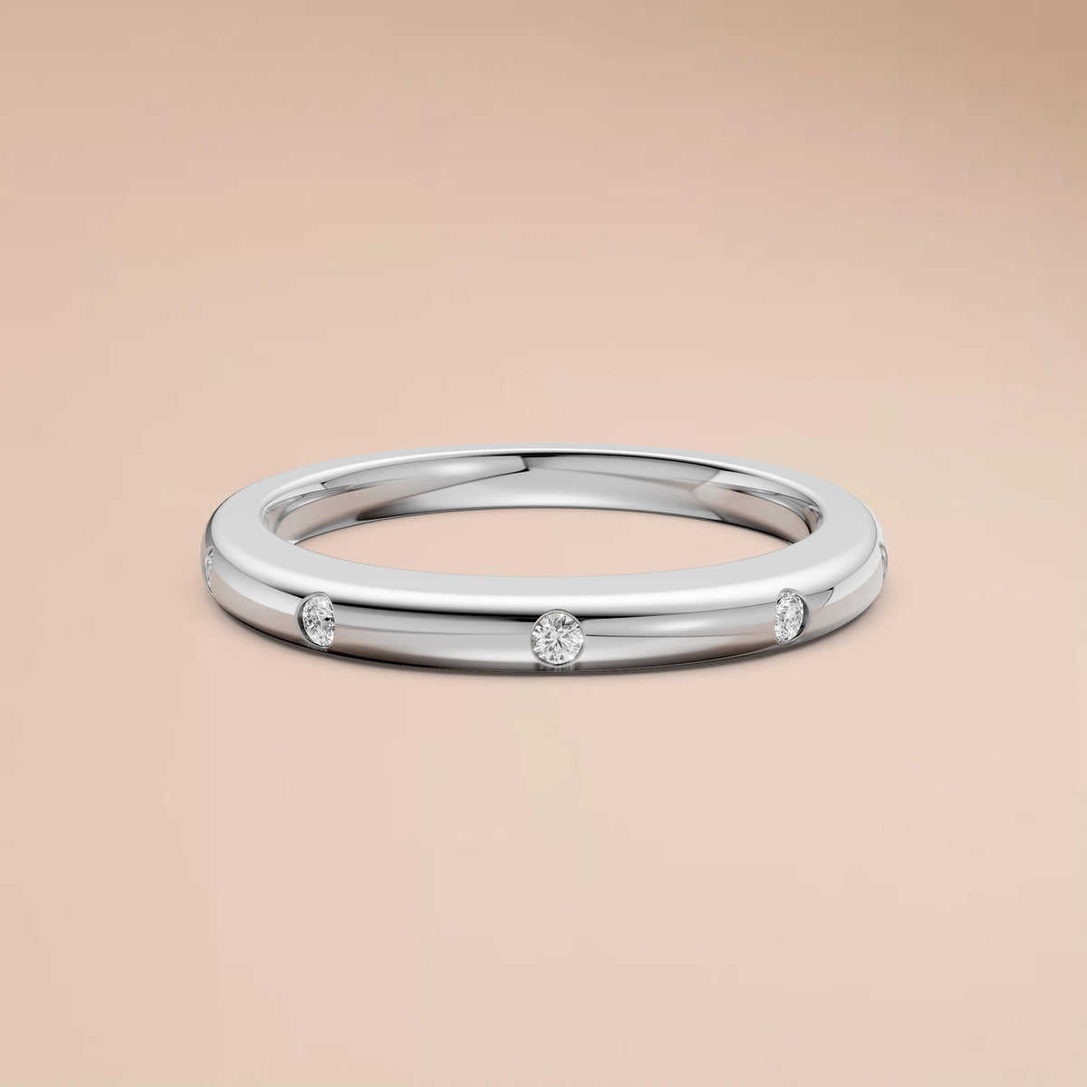 Nova Round Diamond Stackable Wedding Band