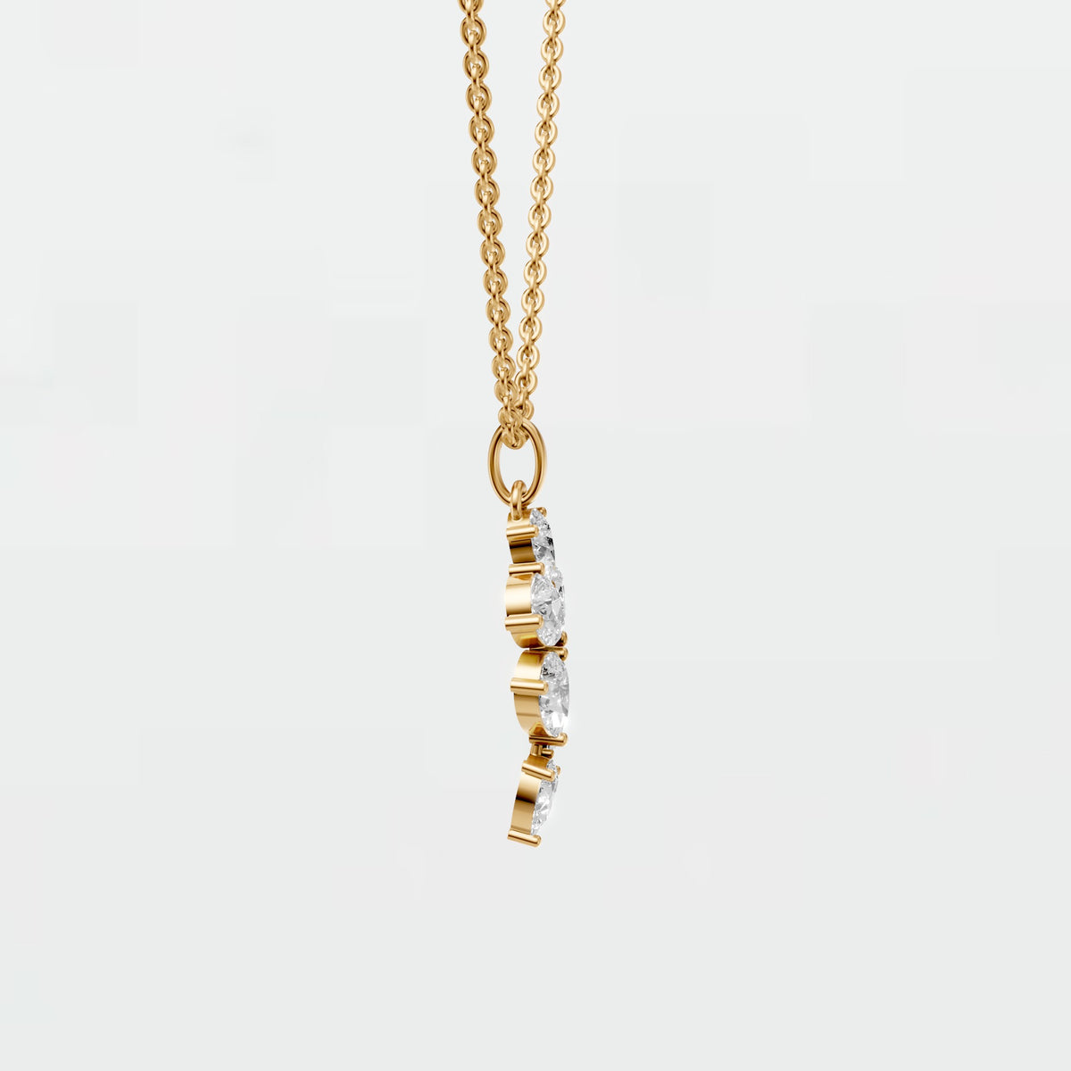 Nova Pear Diamond Floral Cluster Pendant