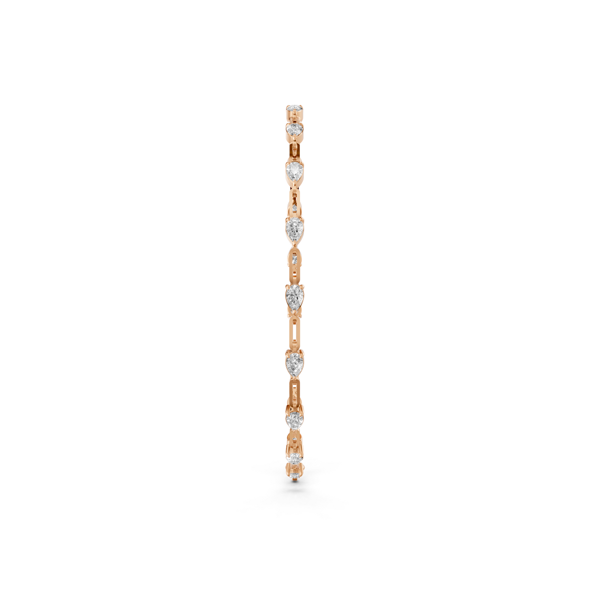Alternating Pear Diamond Link Bracelet in 14K Gold