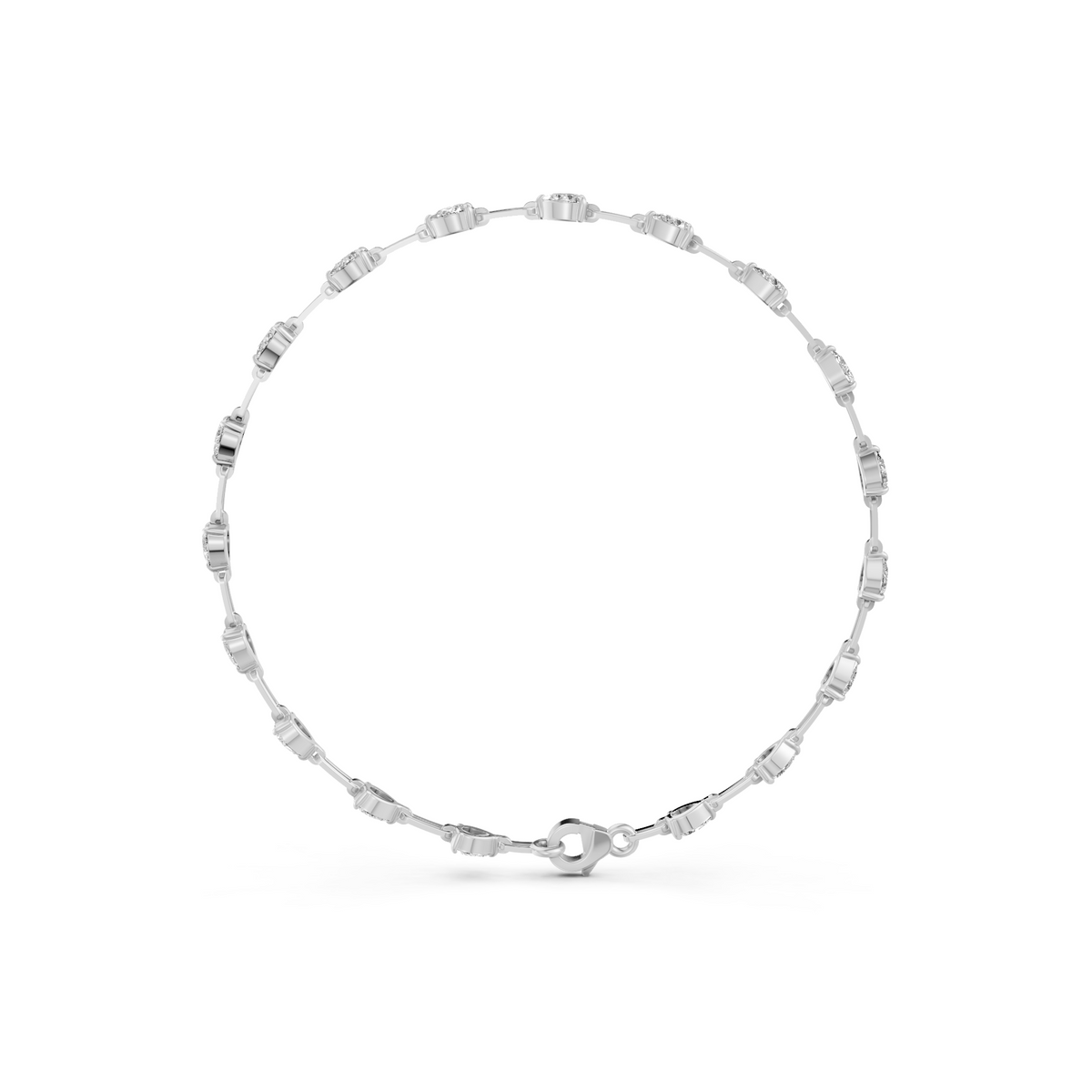 Alternating Pear Diamond Link Bracelet in 14K Gold
