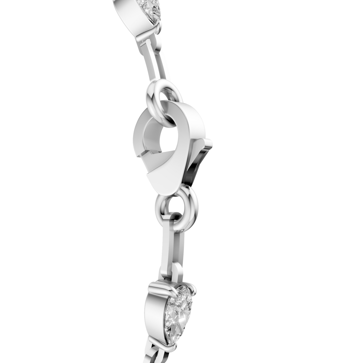 Alternating Pear Diamond Link Bracelet in 14K Gold
