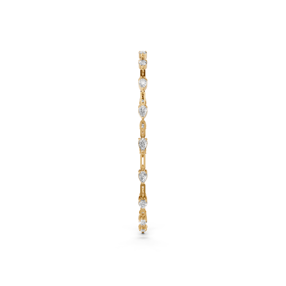 Alternating Pear Diamond Link Bracelet in 14K Gold