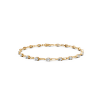 Alternating Pear Diamond Link Bracelet in 14K Gold