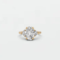 Anneliese Oval Cut Lab Diamond Three Stone Ring In Gold