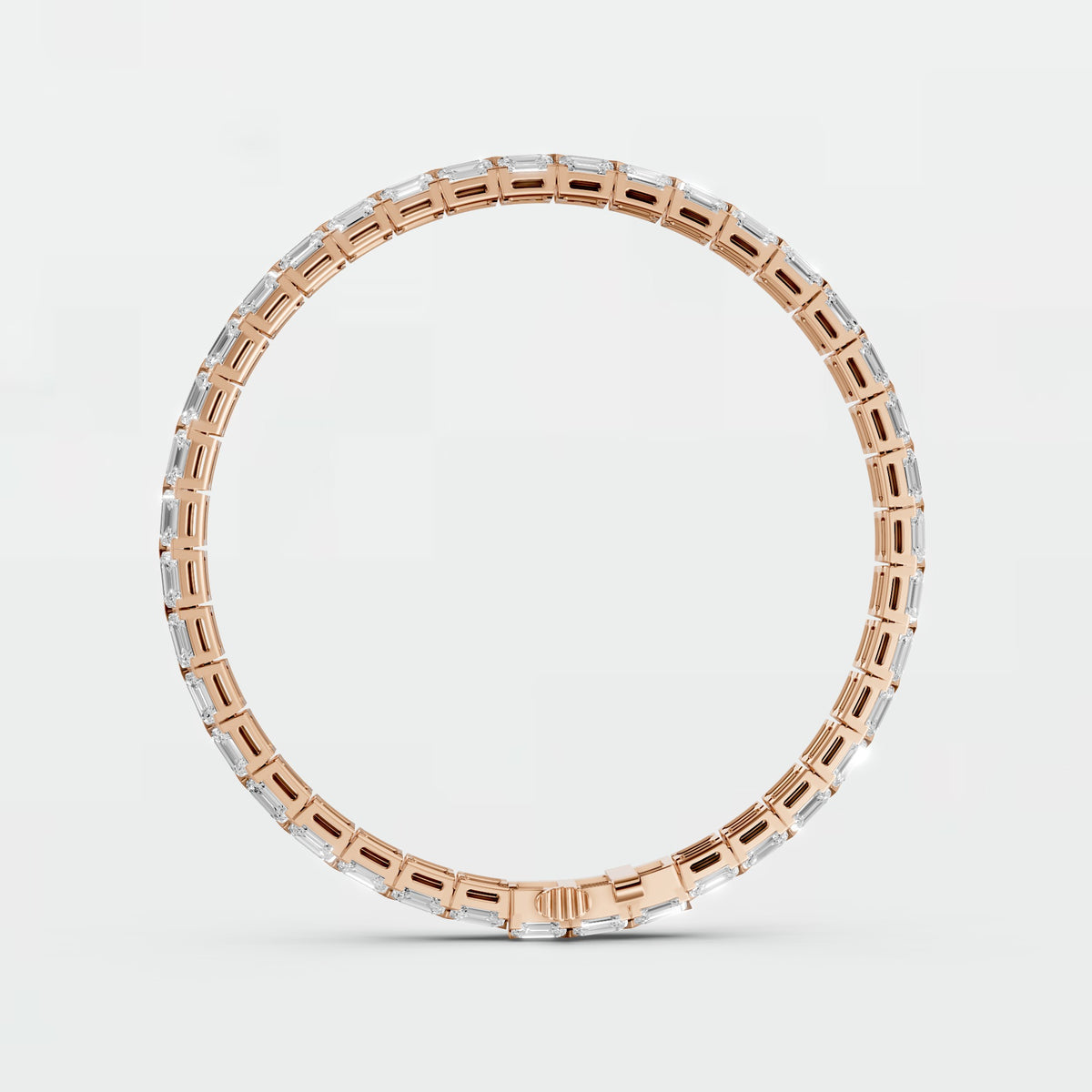 Emerald Cut Diamond Tennis Bracelet with Elegant Gold Prong Setting