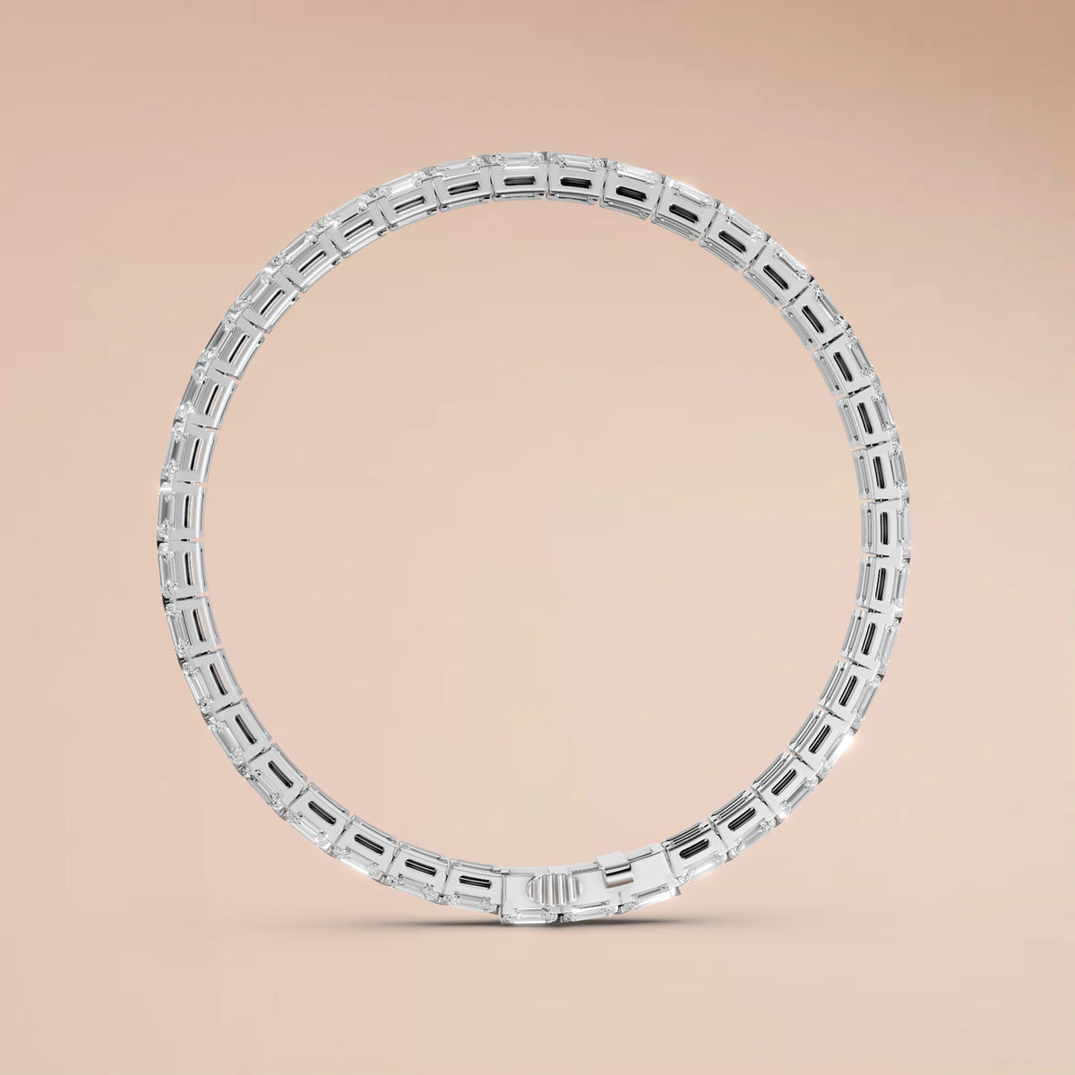 Emerald Cut Diamond Tennis Bracelet with Elegant Gold Prong Setting