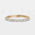 Emerald Cut Diamond Tennis Bracelet with Elegant Gold Prong Setting