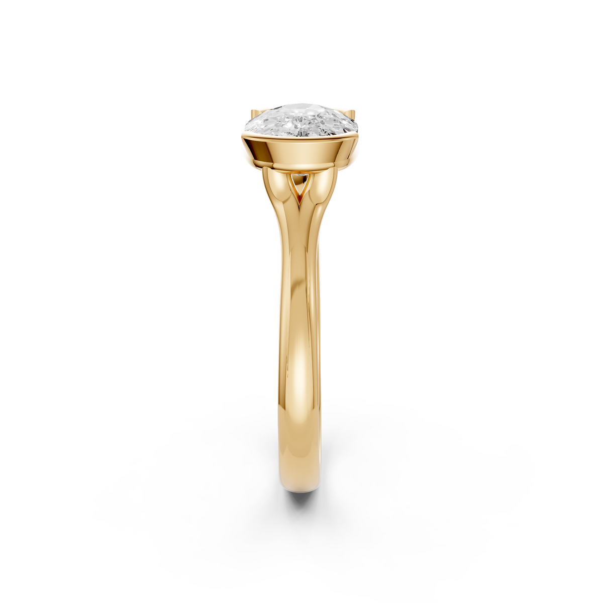 Elara Cushion Cut East West Diamond Engagement Ring