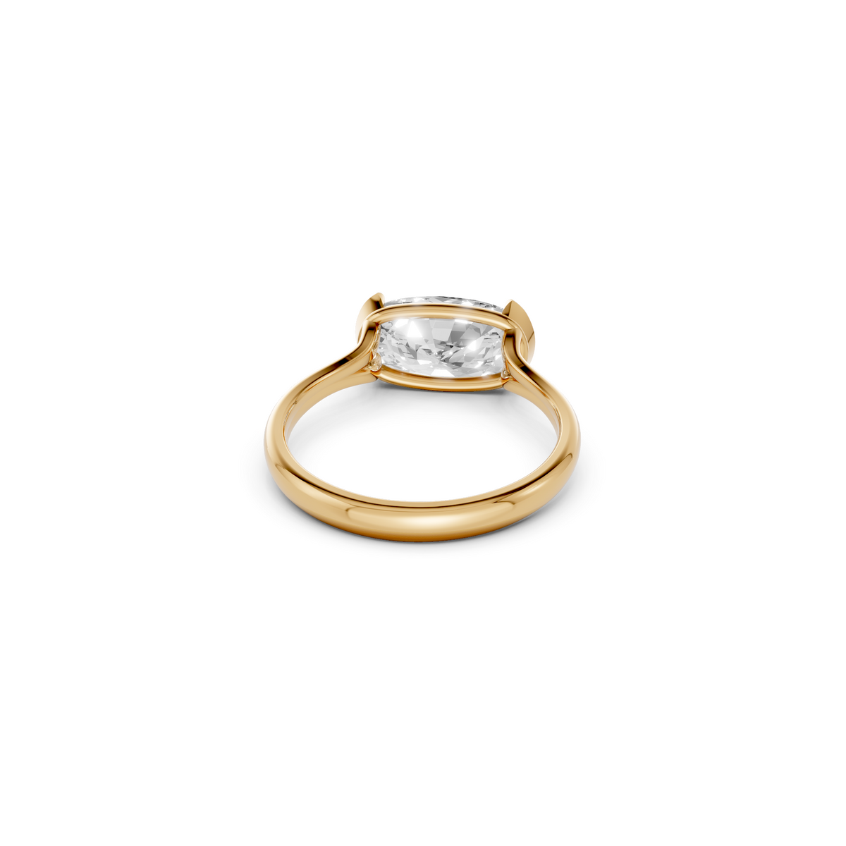 Elara Cushion Cut East West Diamond Engagement Ring