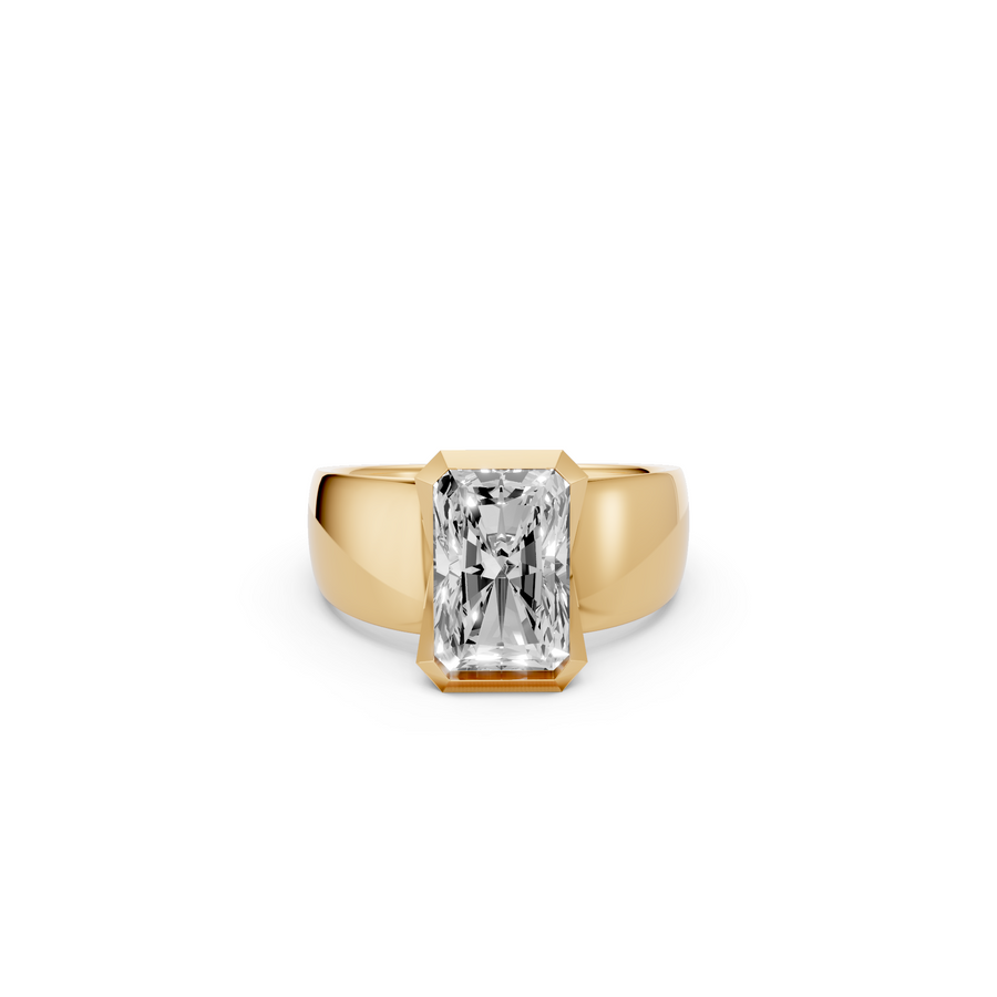 Elara Radiant Cut Diamond Sculptural Solitaire Ring