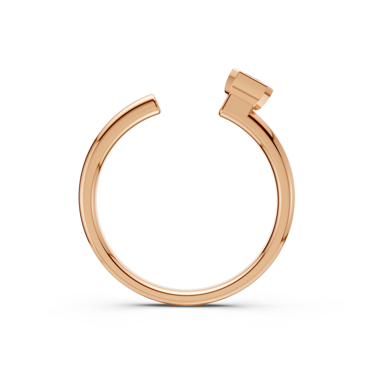 Elara Radiant Diamond Open Cuff Ring