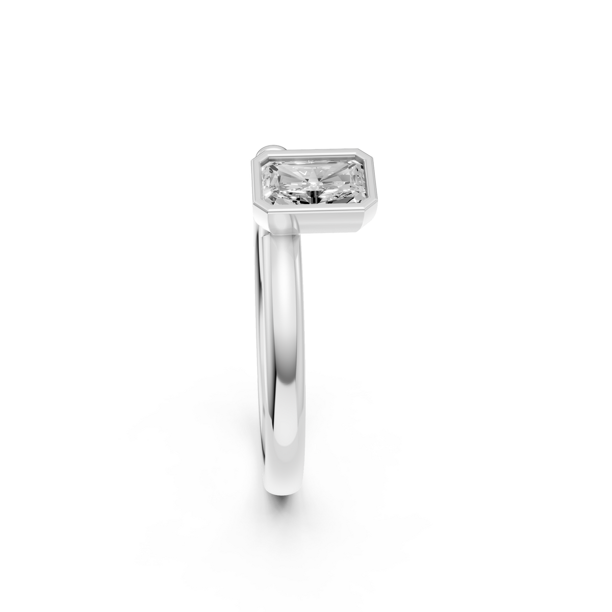 Elara Radiant Diamond Open Cuff Ring
