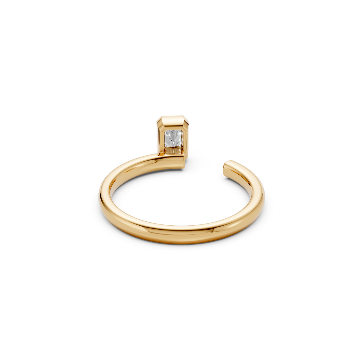 Elara Radiant Diamond Open Cuff Ring