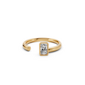 Elara Radiant Diamond Open Cuff Ring