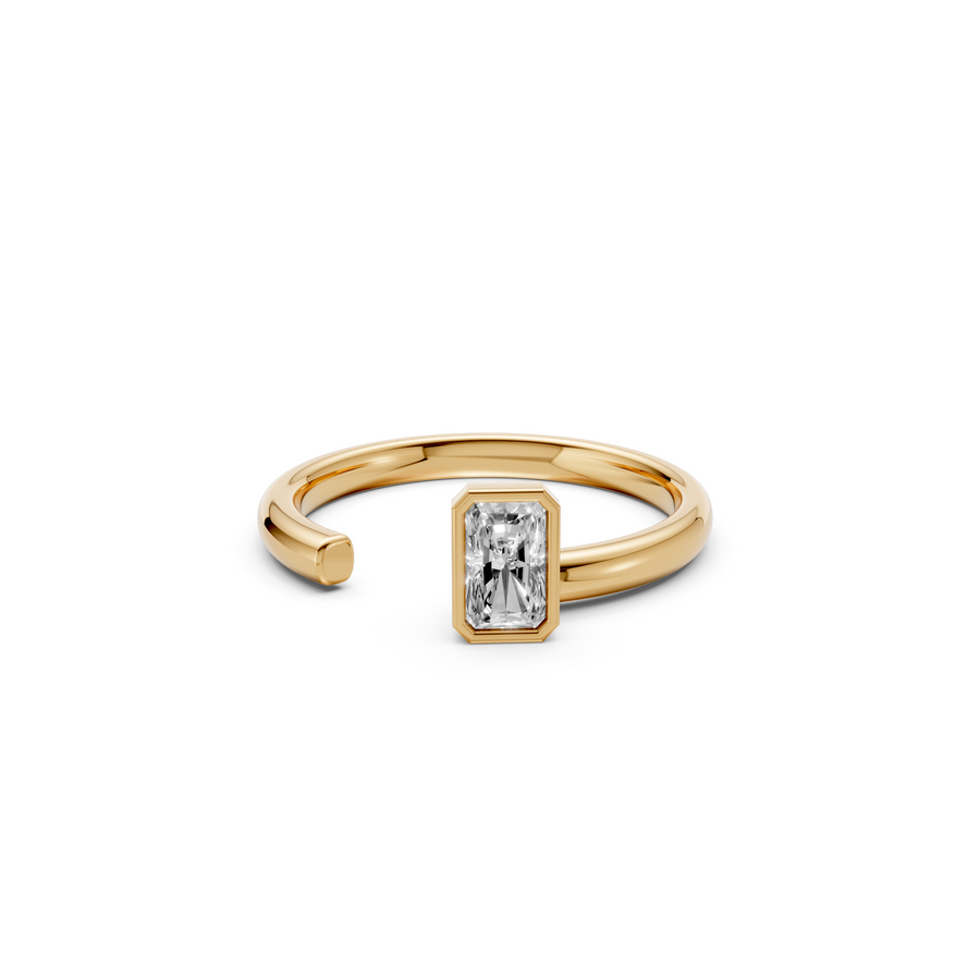 Elara Radiant Diamond Open Cuff Ring