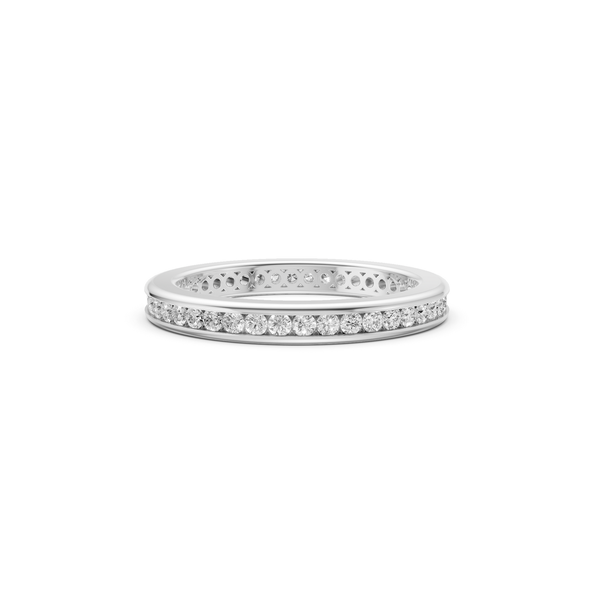 Round Diamond Full Eternity Wedding Band