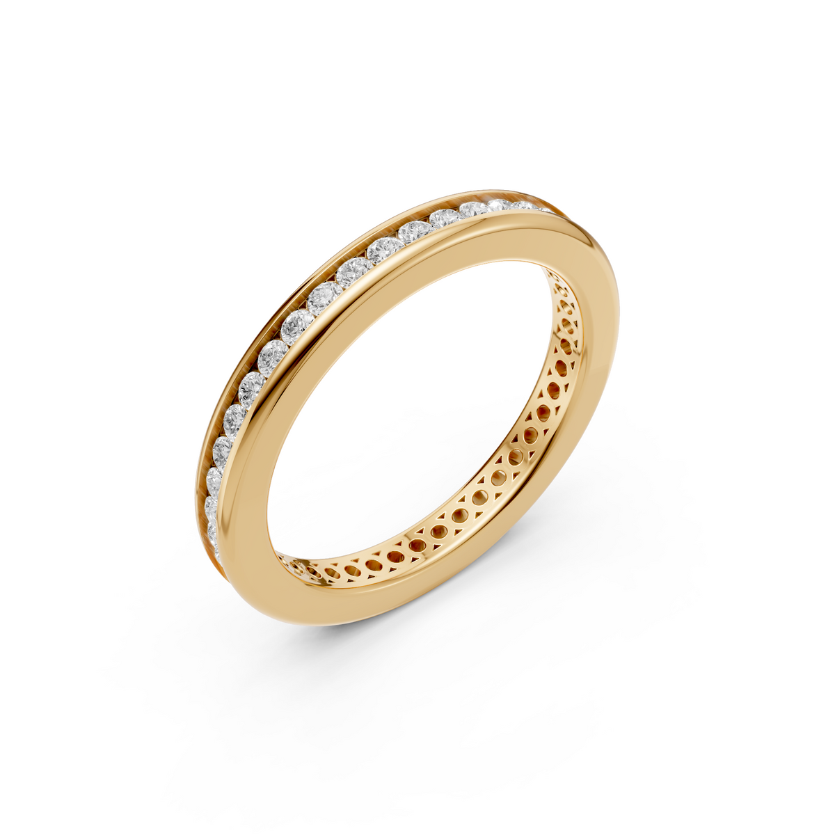 Round Diamond Full Eternity Wedding Band