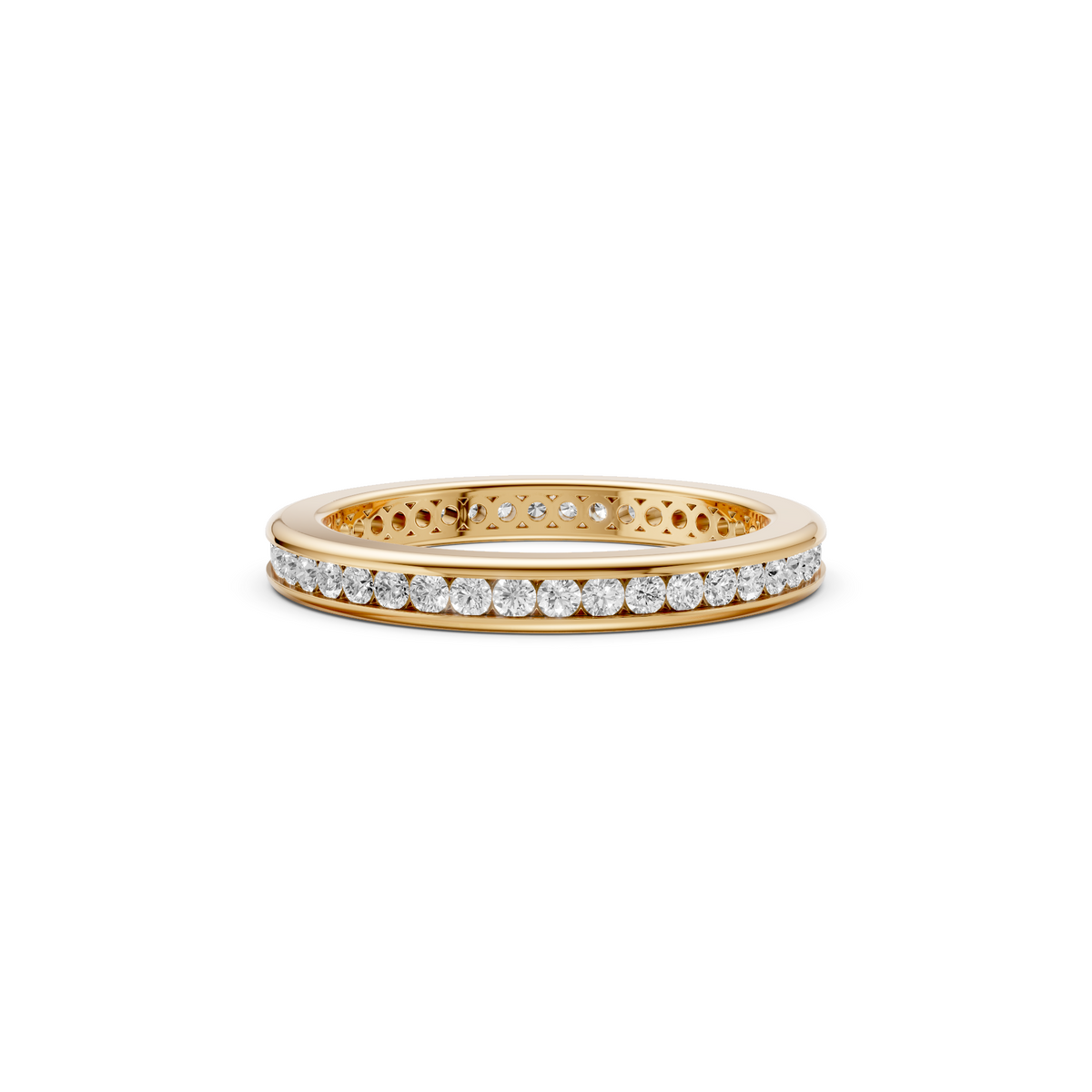 Round Diamond Full Eternity Wedding Band