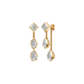Bezel-Set Princess and Pear Diamond Multi-Stone Drop Earrings