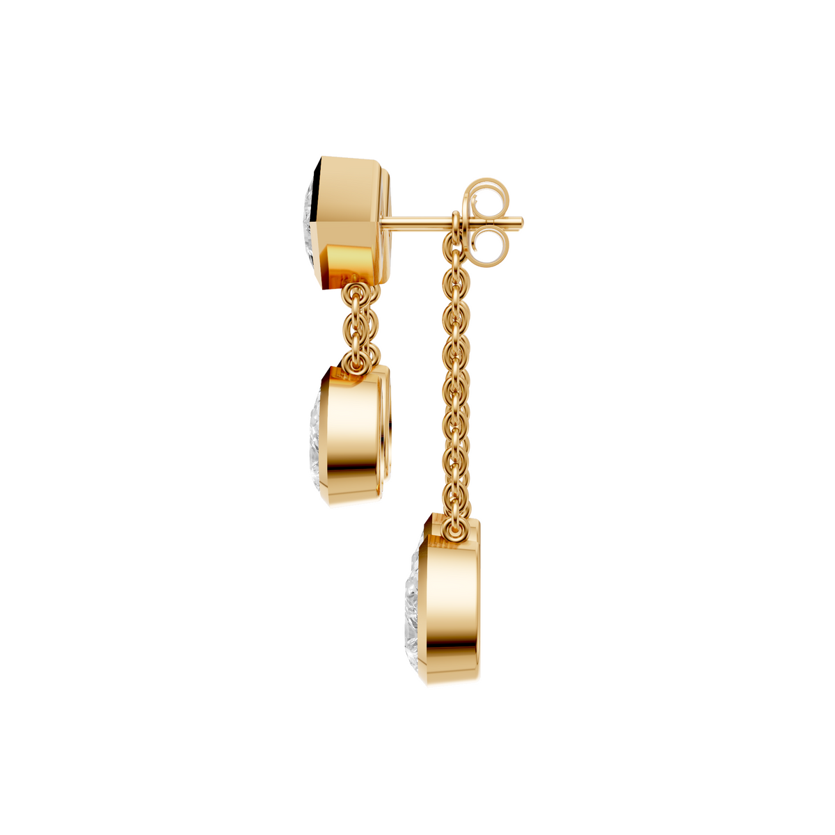 Bezel-Set Princess and Pear Diamond Multi-Stone Drop Earrings
