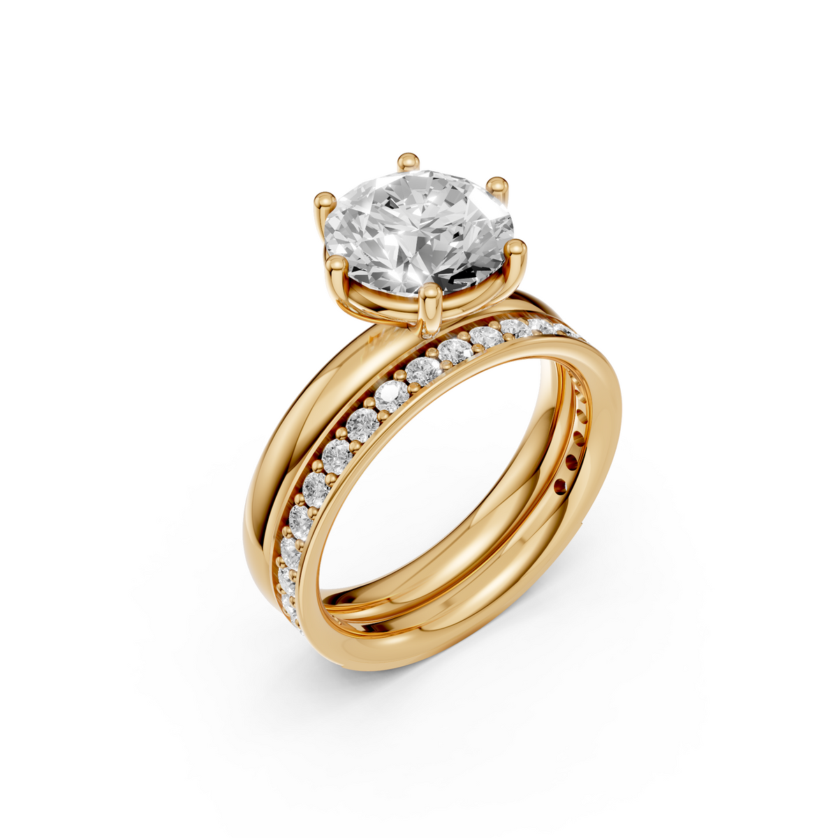 Celeste Round Cut Diamond Pave Engagement Ring
