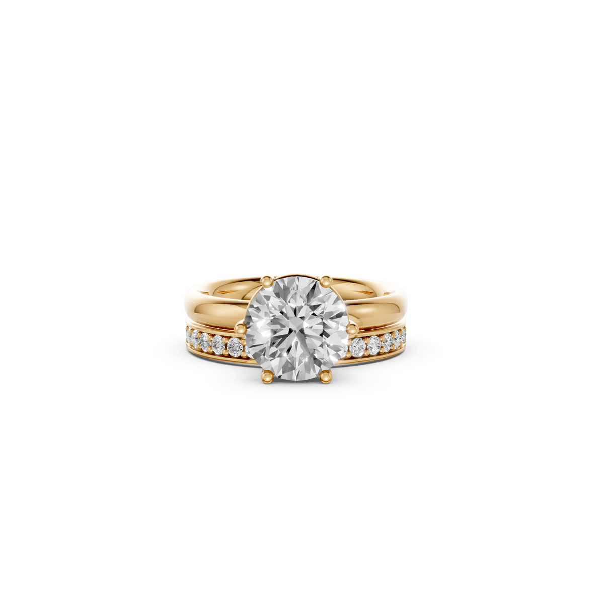 Celeste Round Cut Diamond Pave Engagement Ring