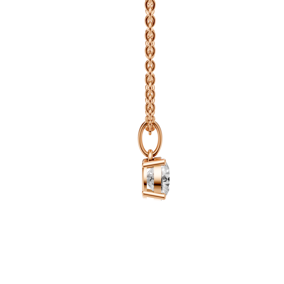 Classic Round Diamond Solitaire Pendant in Solid Gold