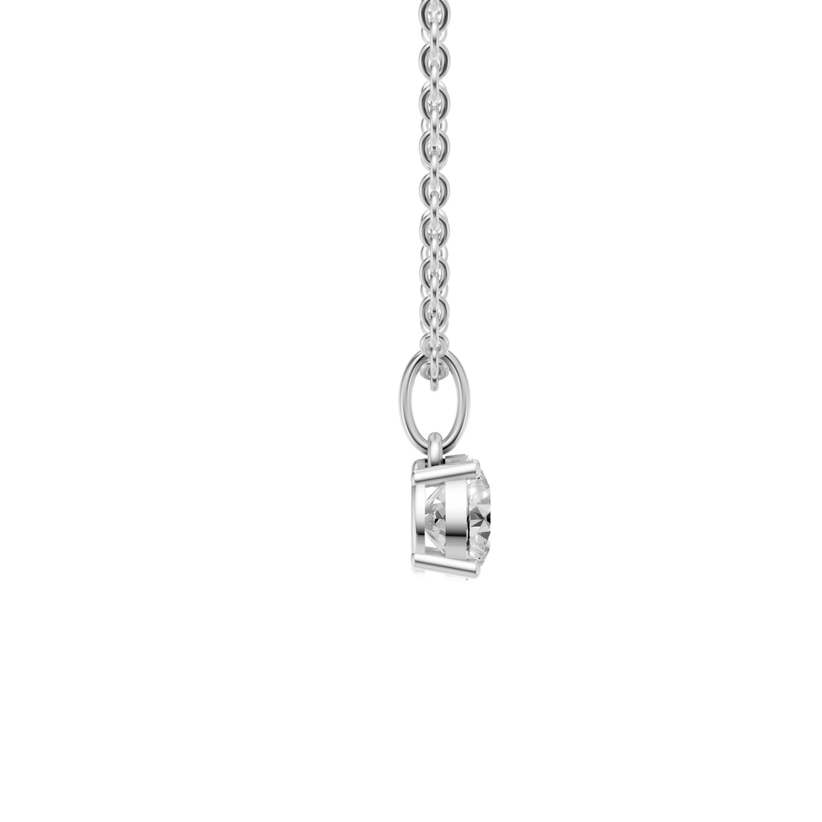 Classic Round Diamond Solitaire Pendant in Solid Gold