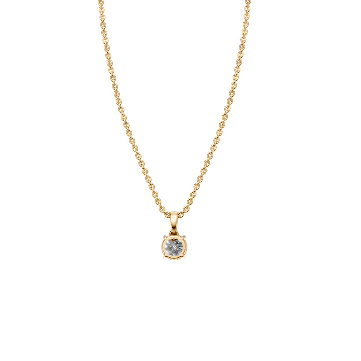 Classic Round Diamond Solitaire Pendant in Solid Gold