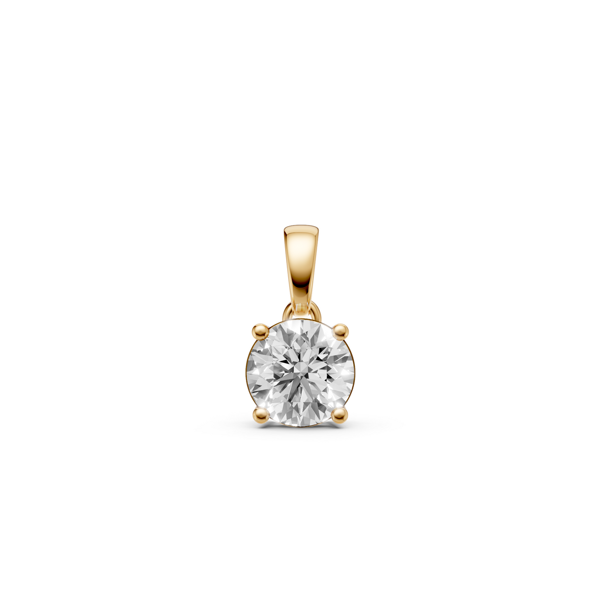 Classic Round Diamond Solitaire Pendant in Solid Gold